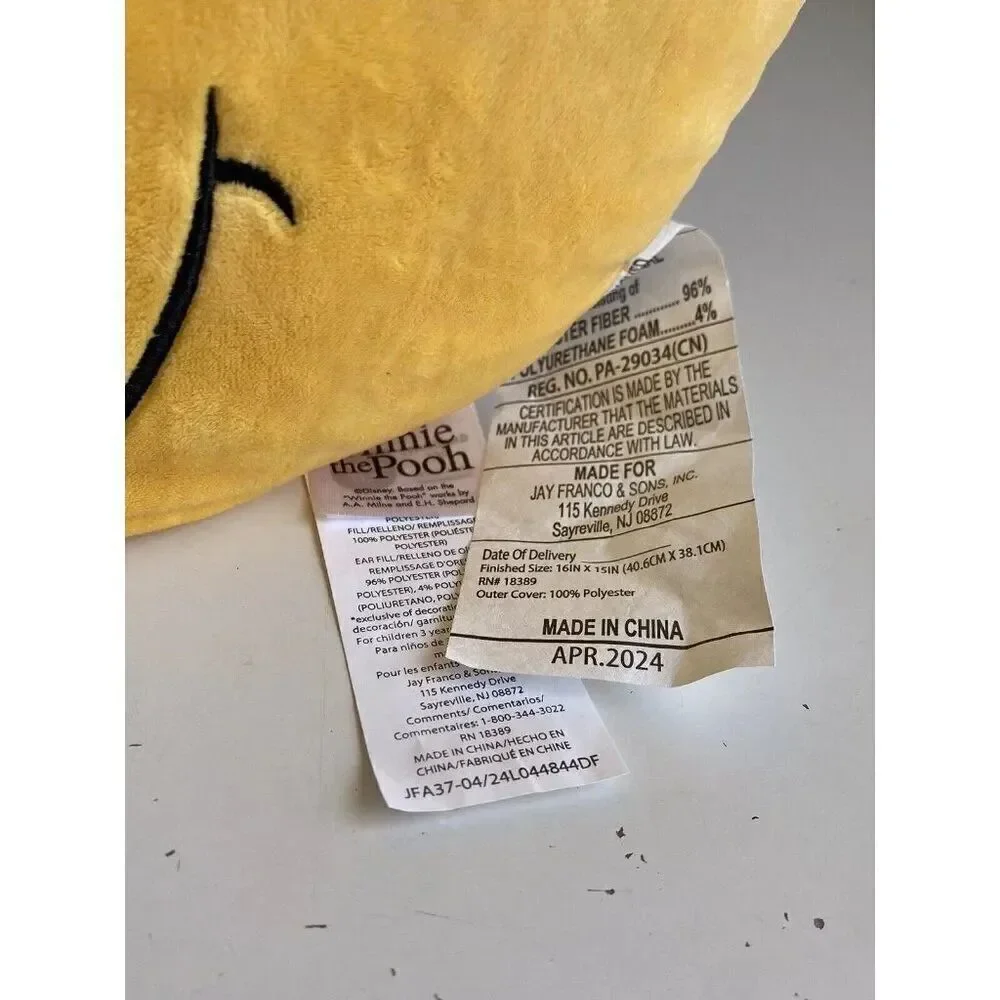 Disney‎ Winnie Pooh Halloween Pumpkin Hat Soft Decorative Accent Pillow NEW